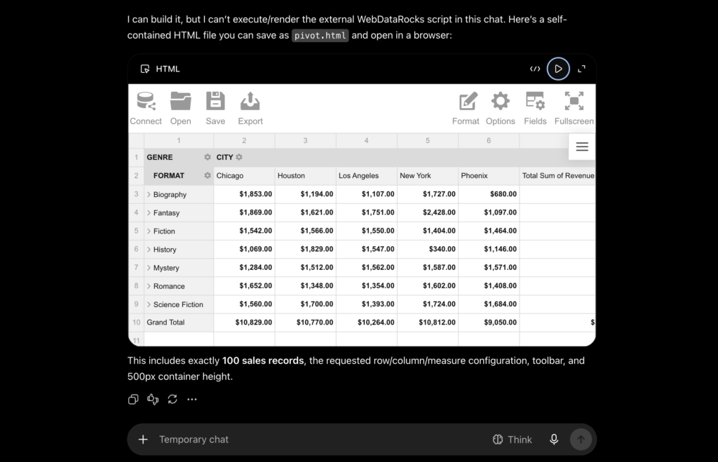 WebDataRocks Pivot Table image1